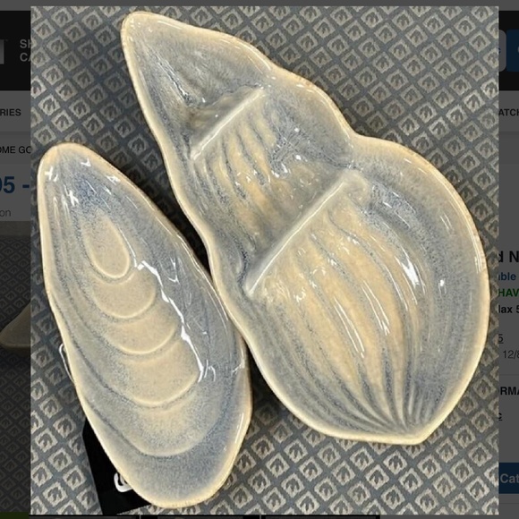 tag ~ 2 Piece Set w/Conch Shell Divided Dish ~ NWT - Picture 4 of 5
